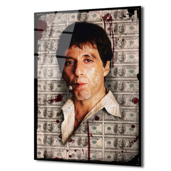 Scarface Efsanesi Tony Montana Cam Tablo | Para ve Güç Temalı