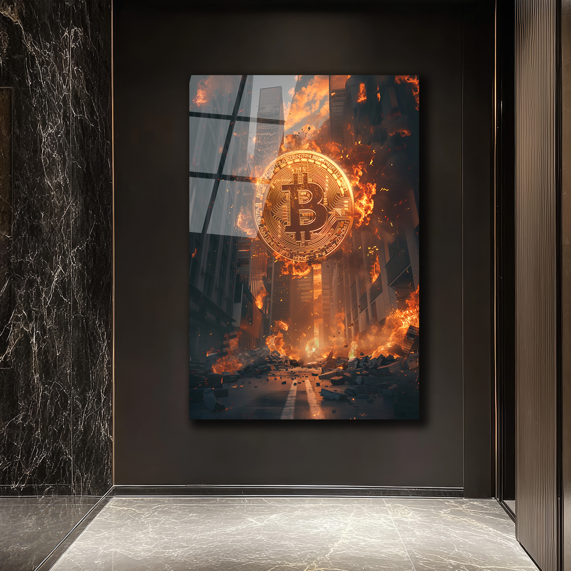 Bitcoin Yükselişi: Dijital Çağın Güçlü Cam Tablosu Duvar Dekoru Bitcoin Yükselişi: Dijital Çağın Güçlü Cam Tablosu