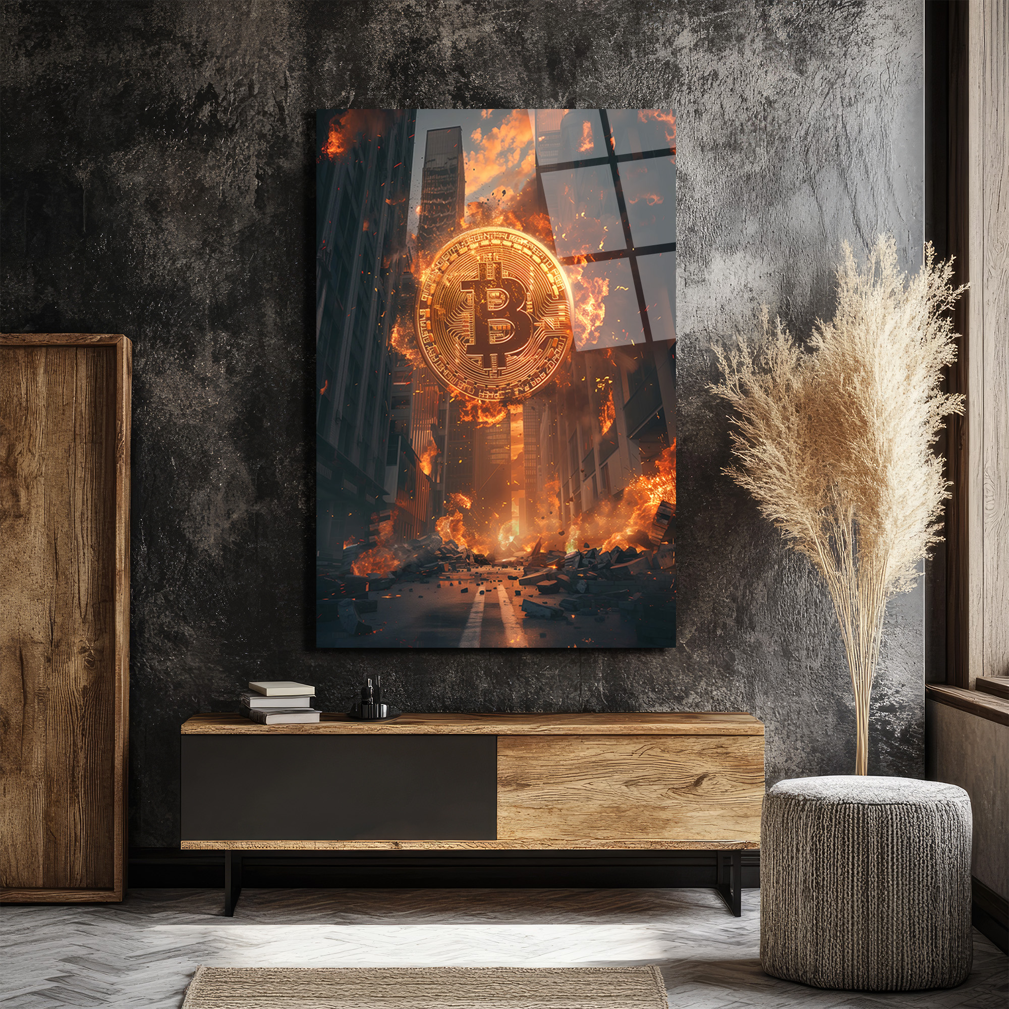 Bitcoin Yükselişi: Dijital Çağın Güçlü Cam Tablosu Duvar Dekoru Bitcoin Yükselişi: Dijital Çağın Güçlü Cam Tablosu