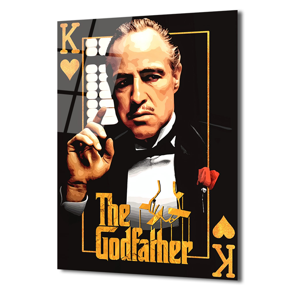 The Godfather Vito Corleone Temalı Cam Tablo - Efsanevi Portre Duvar Dekoru The Godfather Vito Corleone Temalı Cam Tablo - Efsanevi Portre