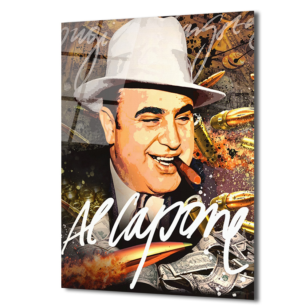 Al Capone Efsanesi Cam Tablo | Gangster Temalı Duvar Sanatı Duvar Dekoru Al Capone Efsanesi Cam Tablo | Gangster Temalı Duvar Sanatı