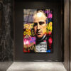 The Godfather Efsanevi Graffiti Portre Cam Tablo Duvar Dekoru The Godfather Efsanevi Graffiti Portre Cam Tablo