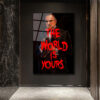 Baba Figürlü 'The World Is Yours' Sanatsal Cam Tablo Duvar Dekoru Baba Figürlü 'The World Is Yours' Sanatsal Cam Tablo