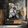 Demir Mike Tyson Kral Tacı ve Para Temalı Sanat Cam Tablo Duvar Dekoru Demir Mike Tyson Kral Tacı ve Para Temalı Sanat Cam Tablo