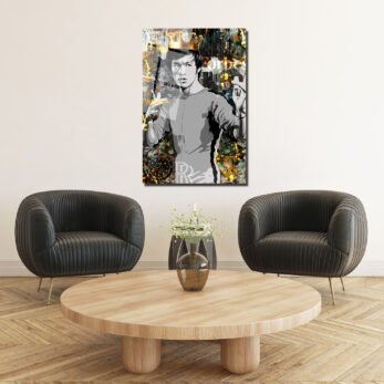 Efsane Bruce Lee Kral Taçlı Modern Cam Tablo - Glazella Efsane Bruce Lee Kral Taçlı Modern Cam Tablo - Glazella