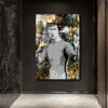 Efsane Bruce Lee Kral Taçlı Modern Cam Tablo