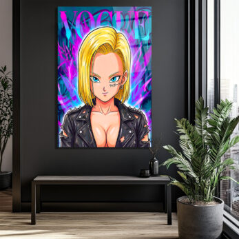 Android 18 Graffiti Cam Tablo: Asi Ruhun Modern Sanatla Buluşması - Glazella Android 18 Graffiti Cam Tablo: Asi Ruhun Modern Sanatla Buluşması - Glazella