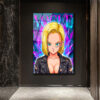 Android 18 Graffiti Cam Tablo: Asi Ruhun Modern Sanatla Buluşması Duvar Dekoru Android 18 Graffiti Cam Tablo: Asi Ruhun Modern Sanatla Buluşması