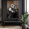 Urban Rebel Gaz Maskeli Figür Cam Tablo Duvar Dekoru Urban Rebel Gaz Maskeli Figür Cam Tablo