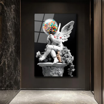 Asi Cupid Gumball Kafa Modern Cam Tablo - Glazella Asi Cupid Gumball Kafa Modern Cam Tablo - Glazella