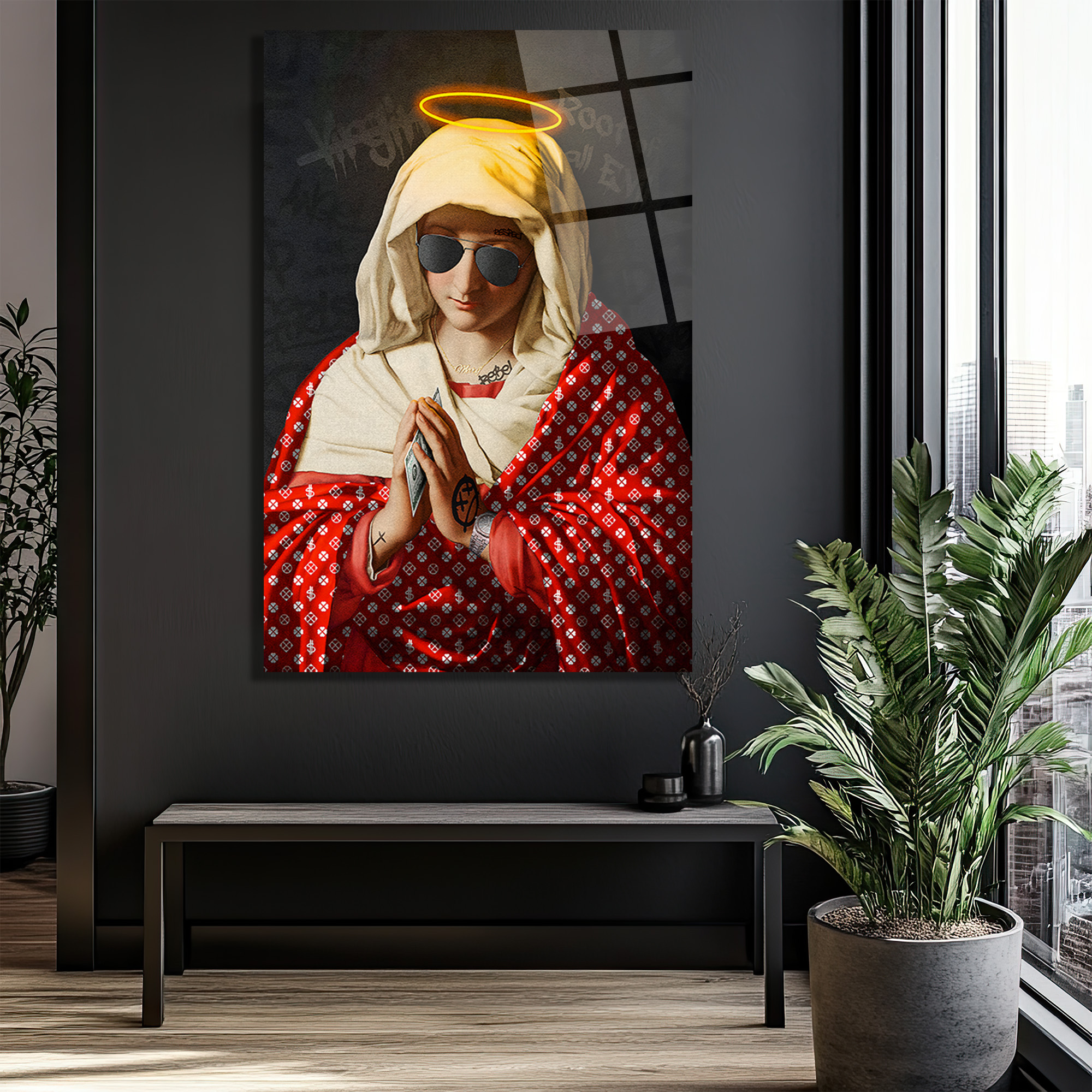 Asi Meryem Ana Pop Art Cam Tablo - Modern Sanat Duvar Dekoru Duvar Dekoru Asi Meryem Ana Pop Art Cam Tablo - Modern Sanat Duvar Dekoru