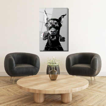 Asi Doberman ve Arkadaşı Modern Cam Tablo - Glazella Asi Doberman ve Arkadaşı Modern Cam Tablo - Glazella