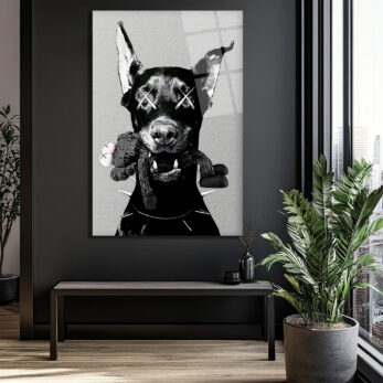 Asi Doberman ve Arkadaşı Modern Cam Tablo - Glazella Asi Doberman ve Arkadaşı Modern Cam Tablo - Glazella