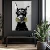 Para Getiren Güçlü Doberman Cam Tablo - Lüks ve Modern Duvar Sanatı Duvar Dekoru Para Getiren Güçlü Doberman Cam Tablo - Lüks ve Modern Duvar Sanatı