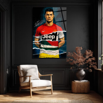 Cristiano Ronaldo Efsanesi Parçalı Forma Cam Tablo - Glazella Cristiano Ronaldo Efsanesi Parçalı Forma Cam Tablo - Glazella