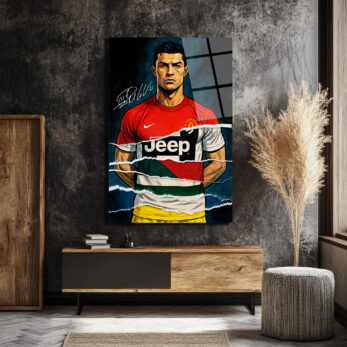 Cristiano Ronaldo Efsanesi Parçalı Forma Cam Tablo - Glazella Cristiano Ronaldo Efsanesi Parçalı Forma Cam Tablo - Glazella