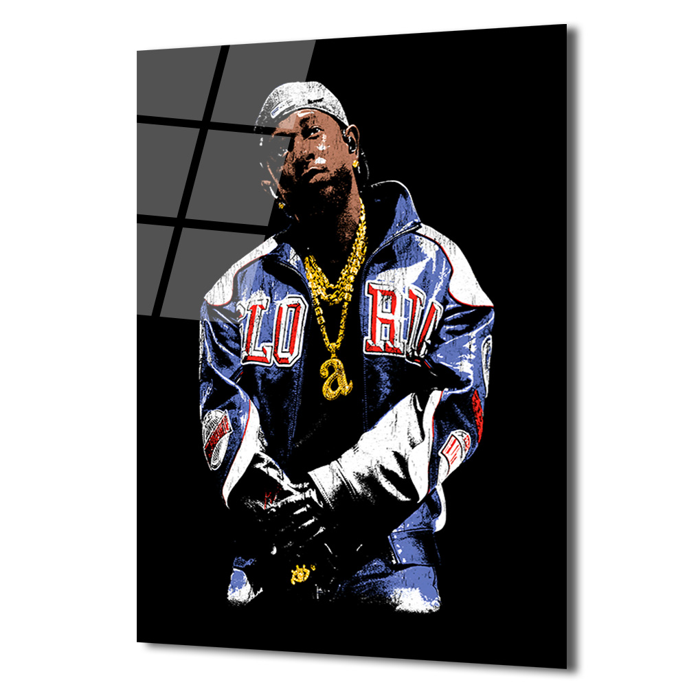 Urban Hip-Hop Tarzı Altın Zincirli Cam Tablo Duvar Dekoru Urban Hip-Hop Tarzı Altın Zincirli Cam Tablo