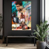 Muhammed Ali Efsanesi Soyut Sanat Cam Tablo Duvar Dekoru Muhammed Ali Efsanesi Soyut Sanat Cam Tablo