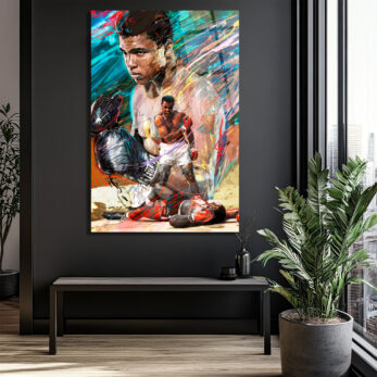 Muhammed Ali Efsanesi Soyut Sanat Cam Tablo - Glazella Muhammed Ali Efsanesi Soyut Sanat Cam Tablo - Glazella