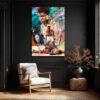 Muhammed Ali Efsanesi Soyut Sanat Cam Tablo Duvar Dekoru Muhammed Ali Efsanesi Soyut Sanat Cam Tablo