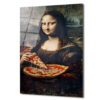 Mona Lisa Pizza Keyfi Cam Tablo - Modern Sanat Dokunuşu Duvar Dekoru Mona Lisa Pizza Keyfi Cam Tablo - Modern Sanat Dokunuşu