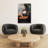Mona Lisa Pizza Keyfi Cam Tablo - Modern Sanat Dokunuşu Duvar Dekoru Mona Lisa Pizza Keyfi Cam Tablo - Modern Sanat Dokunuşu