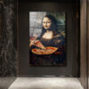 Mona Lisa Pizza Keyfi Cam Tablo - Modern Sanat Dokunuşu Duvar Dekoru Mona Lisa Pizza Keyfi Cam Tablo - Modern Sanat Dokunuşu