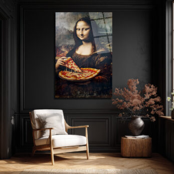 Mona Lisa Pizza Keyfi Cam Tablo - Modern Sanat Dokunuşu - Glazella Mona Lisa Pizza Keyfi Cam Tablo - Modern Sanat Dokunuşu - Glazella