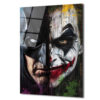 Batman ve Joker Düellosu Sanatsal Cam Tablo Duvar Dekoru Batman ve Joker Düellosu Sanatsal Cam Tablo