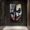 Batman ve Joker Düellosu Sanatsal Cam Tablo Duvar Dekoru Batman ve Joker Düellosu Sanatsal Cam Tablo