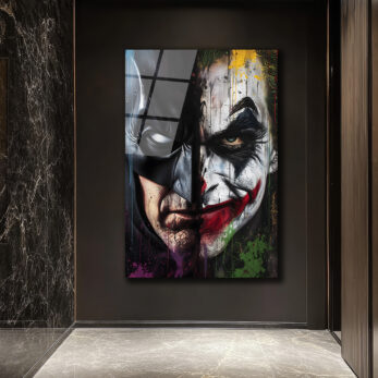 Batman ve Joker Düellosu Sanatsal Cam Tablo - Glazella Batman ve Joker Düellosu Sanatsal Cam Tablo - Glazella