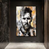Efsane Lionel Messi Sanatsal Cam Tablo - Modern Soyut Portre Duvar Dekoru Efsane Lionel Messi Sanatsal Cam Tablo - Modern Soyut Portre