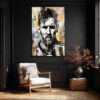 Efsane Lionel Messi Sanatsal Cam Tablo - Modern Soyut Portre Duvar Dekoru Efsane Lionel Messi Sanatsal Cam Tablo - Modern Soyut Portre