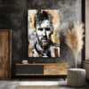 Efsane Lionel Messi Sanatsal Cam Tablo - Modern Soyut Portre Duvar Dekoru Efsane Lionel Messi Sanatsal Cam Tablo - Modern Soyut Portre