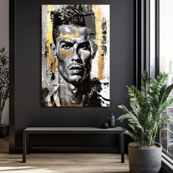 Altın Vuruş: Ronaldo Graffiti Cam Tablo - Glazella Altın Vuruş: Ronaldo Graffiti Cam Tablo - Glazella
