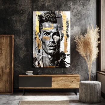 Altın Vuruş: Ronaldo Graffiti Cam Tablo - Glazella Altın Vuruş: Ronaldo Graffiti Cam Tablo - Glazella