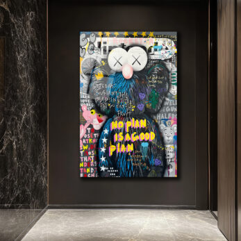 Urban Pop Art  Temalı Cam Tablo - No Plan İyi Bir Plan - Glazella
