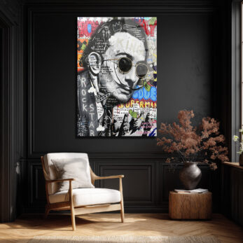 Dalí Rockstar Pop Art Cam Tablo: Modern Sanatın Cesur Yorumu - Glazella Dalí Rockstar Pop Art Cam Tablo: Modern Sanatın Cesur Yorumu - Glazella