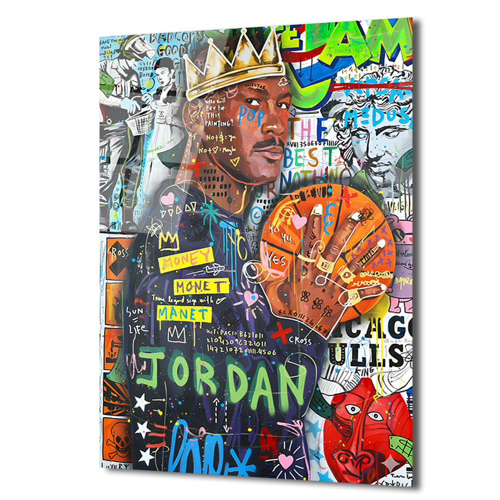 Efsanevi Jordan Graffiti Cam Tablo | Urban Sanat Duvar Dekoru Duvar Dekoru Efsanevi Jordan Graffiti Cam Tablo | Urban Sanat Duvar Dekoru