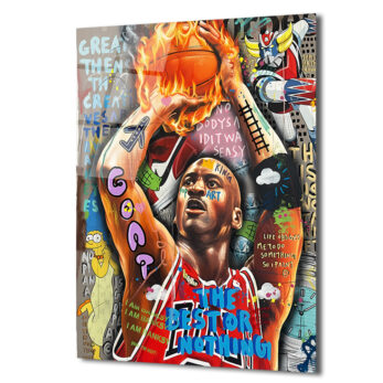 Michael Jordan Efsanesi: Pop Art Graffiti Cam Tablo