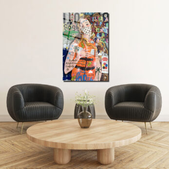 Urban Pop Art Kraliçe Maskeli Çağdaş Sanat Cam Tablo - Glazella Urban Pop Art Kraliçe Maskeli Çağdaş Sanat Cam Tablo - Glazella