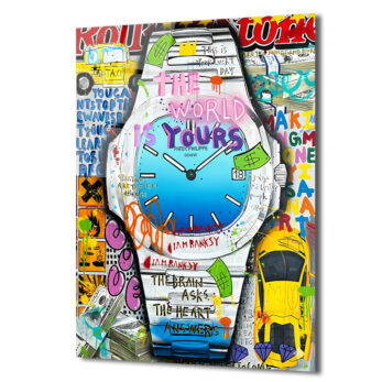  The World Is Yours Urban Sanat Cam Tablo