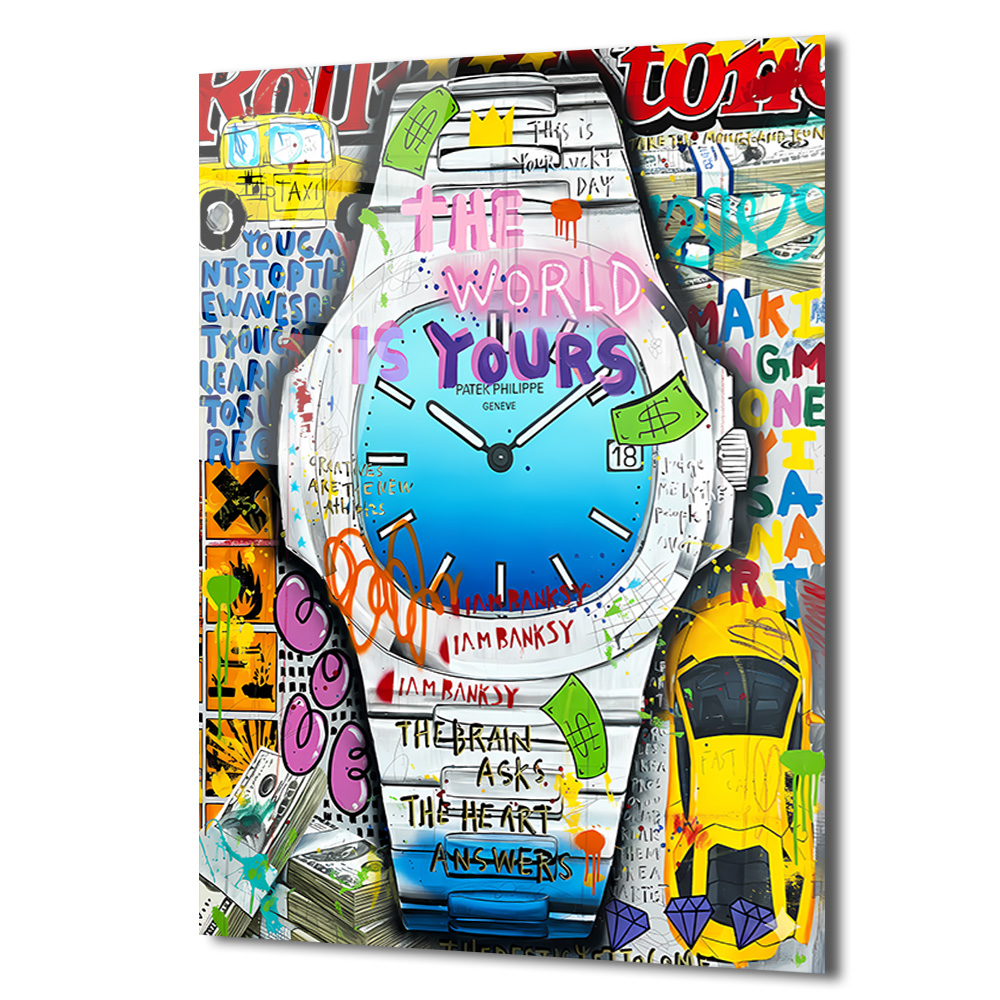 The World Is Yours Urban Sanat Cam Tablo Duvar Dekoru The World Is Yours Urban Sanat Cam Tablo