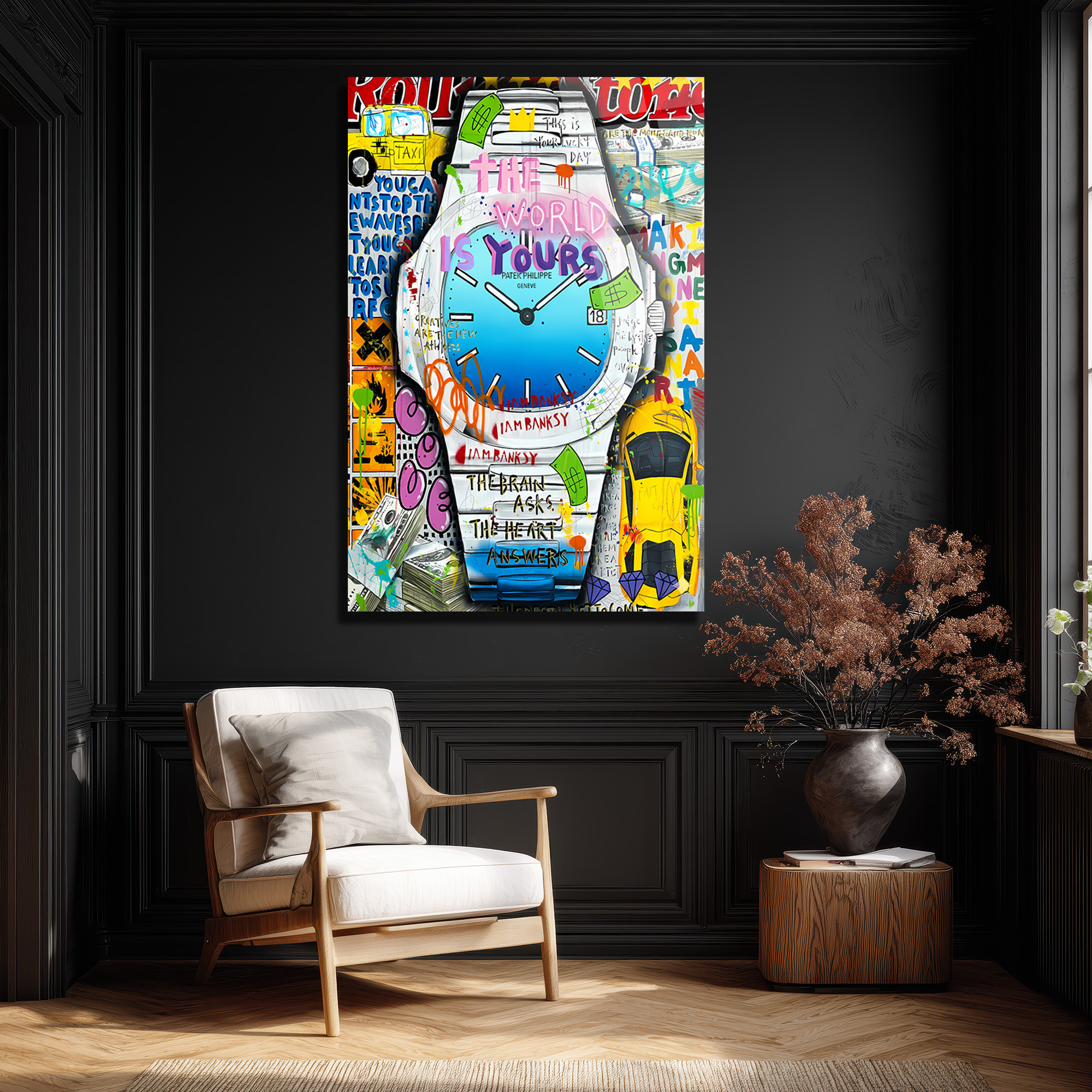 The World Is Yours Urban Sanat Cam Tablo Duvar Dekoru The World Is Yours Urban Sanat Cam Tablo