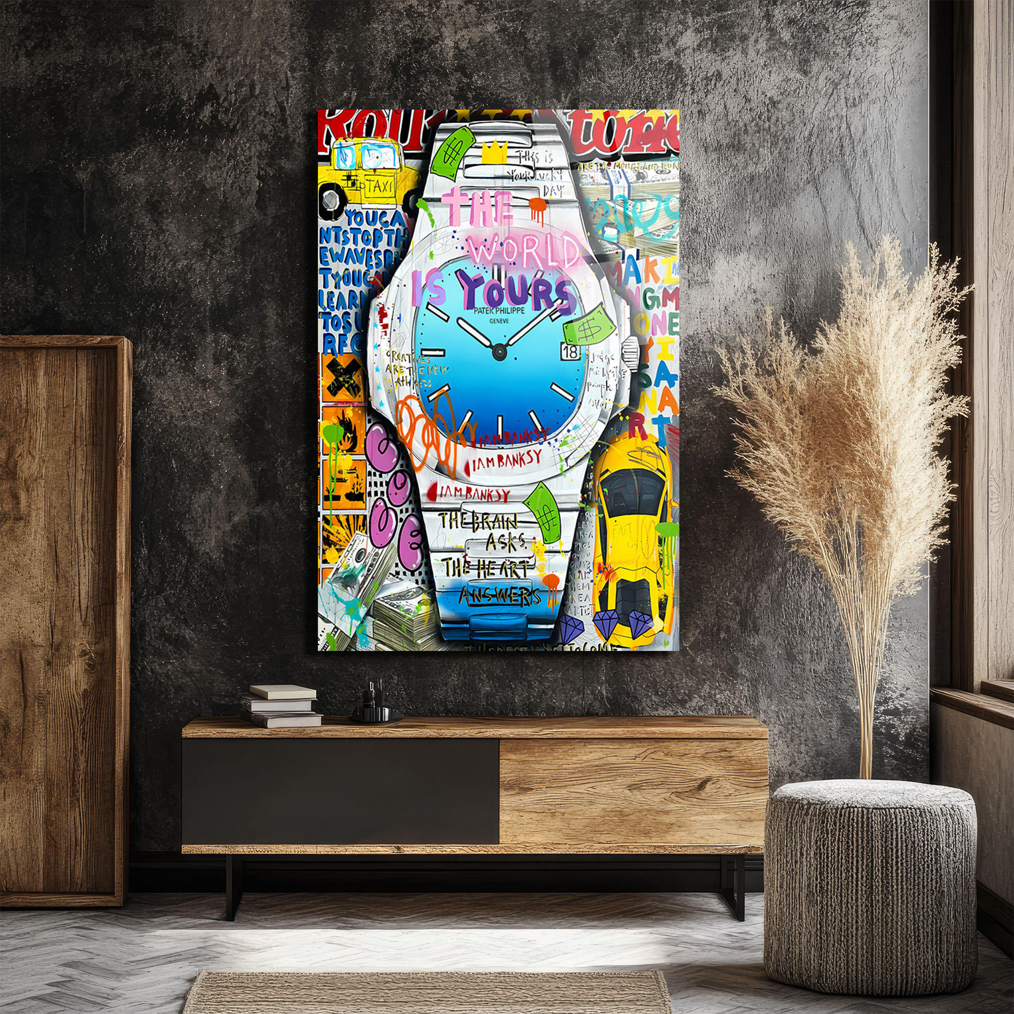 The World Is Yours Urban Sanat Cam Tablo Duvar Dekoru The World Is Yours Urban Sanat Cam Tablo