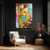 Klimt Aşk Hikayesi Pop Art Cam Tablo | Lüks Duvar Sanatı