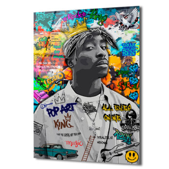 Tupac Graffiti Cam Tablo | Urban Sanat ve Hip-Hop Ruhu