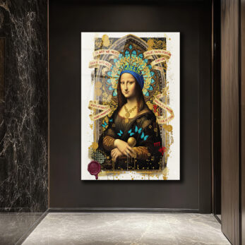 Mona Lisa Queen Manifestosu Cam Tablo: Modern Sanatın Zirvesi - Glazella Mona Lisa Queen Manifestosu Cam Tablo: Modern Sanatın Zirvesi - Glazella