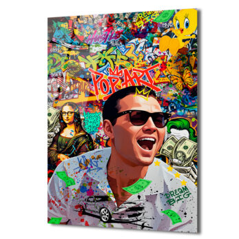 Pop Art Hustle: Jordan Belfort Temalı Modern Cam Tablo