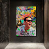 Pop Art Hustle: Jordan Belfort Temalı Modern Cam Tablo Duvar Dekoru Pop Art Hustle: Jordan Belfort Temalı Modern Cam Tablo